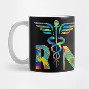 Lovely RN Registered Nurse Tie Dye Mug